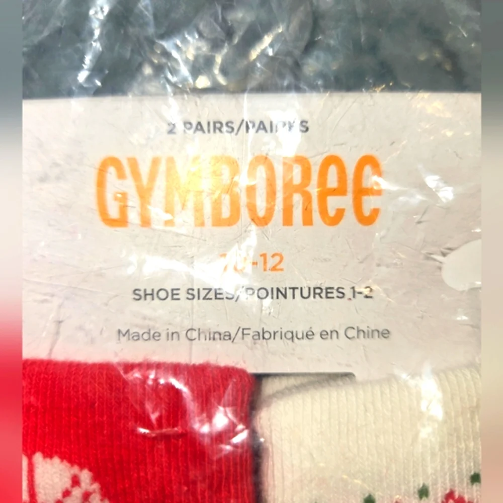Gymboree Girl's 10-12 2pk Holiday Socks NEW